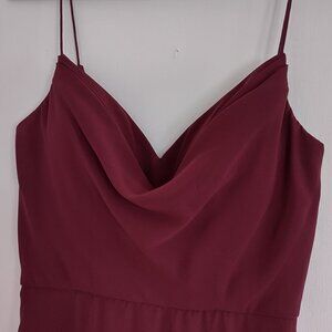 Floor-Length Chiffon Bridesmaid Dress *Wine*